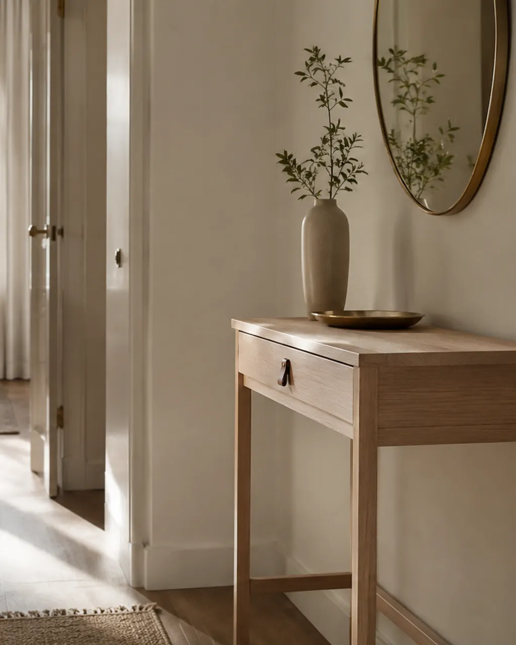 Bespoke wooden hallway console, in Gijón