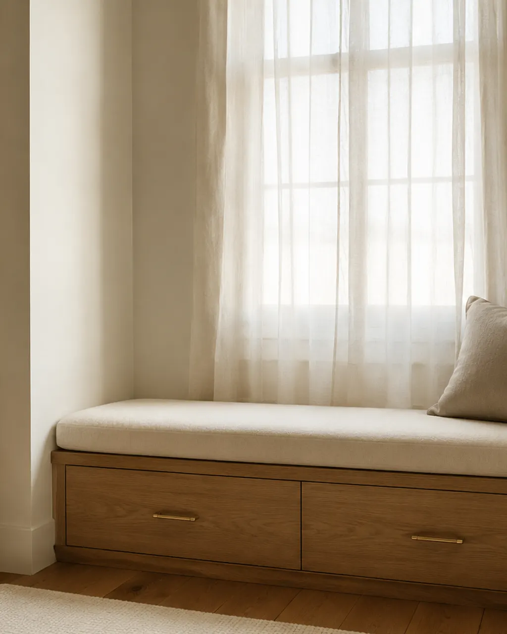 Bespoke window bench with drawers, in Avilés